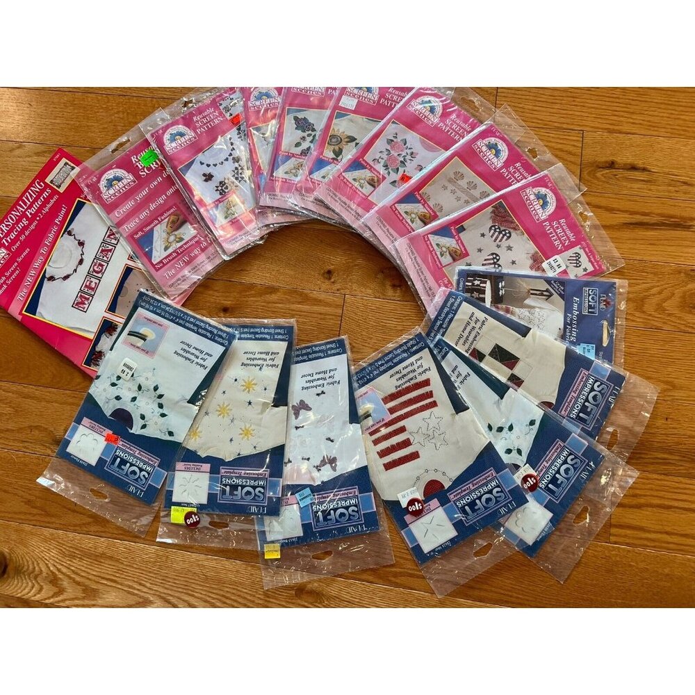 Plaid Soft Impressions Embossing & Reusable Screen Patterns Lot 15 NOS Vintage